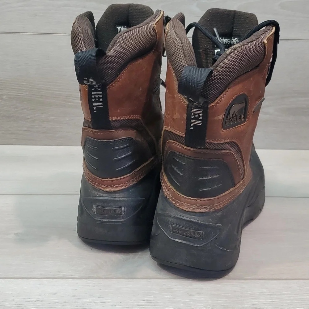 Sorel Mens Avalanche Waterproof Outdoor Leather High Top Rubber boots shoes sz 8
